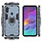 Custodia Silicone e Plastica Opaca Cover con Magnetico Anello Supporto KC1 per Samsung Galaxy M11