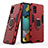 Custodia Silicone e Plastica Opaca Cover con Magnetico Anello Supporto KC1 per Samsung Galaxy M40S