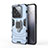 Custodia Silicone e Plastica Opaca Cover con Magnetico Anello Supporto KC1 per Xiaomi Mi 14 5G