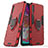 Custodia Silicone e Plastica Opaca Cover con Magnetico Anello Supporto KC2 per Samsung Galaxy A70 Rosso