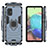 Custodia Silicone e Plastica Opaca Cover con Magnetico Anello Supporto KC2 per Samsung Galaxy A71 5G