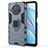 Custodia Silicone e Plastica Opaca Cover con Magnetico Anello Supporto KC2 per Xiaomi Mi 10T Lite 5G Blu