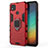 Custodia Silicone e Plastica Opaca Cover con Magnetico Anello Supporto KC2 per Xiaomi Redmi 10A 4G Rosso