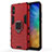 Custodia Silicone e Plastica Opaca Cover con Magnetico Anello Supporto KC2 per Xiaomi Redmi 9AT Rosso