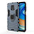 Custodia Silicone e Plastica Opaca Cover con Magnetico Anello Supporto KC2 per Xiaomi Redmi Note 9 Pro Max