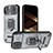 Custodia Silicone e Plastica Opaca Cover con Magnetico Anello Supporto KC3 per Apple iPhone 13 Grigio