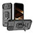 Custodia Silicone e Plastica Opaca Cover con Magnetico Anello Supporto KC3 per Apple iPhone 13 Nero