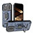 Custodia Silicone e Plastica Opaca Cover con Magnetico Anello Supporto KC3 per Apple iPhone 14 Pro Blu