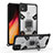 Custodia Silicone e Plastica Opaca Cover con Magnetico Anello Supporto KC3 per Xiaomi Redmi 9C NFC
