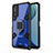 Custodia Silicone e Plastica Opaca Cover con Magnetico Anello Supporto KC4 per Vivo Y11s Blu