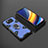 Custodia Silicone e Plastica Opaca Cover con Magnetico Anello Supporto KC4 per Xiaomi Poco X3 NFC Blu