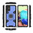 Custodia Silicone e Plastica Opaca Cover con Magnetico Anello Supporto KC7 per Samsung Galaxy A71 5G Blu
