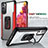 Custodia Silicone e Plastica Opaca Cover con Magnetico Anello Supporto LK1 per Samsung Galaxy S20 FE 5G