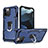 Custodia Silicone e Plastica Opaca Cover con Magnetico Anello Supporto M01 per Apple iPhone 12 Pro