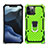 Custodia Silicone e Plastica Opaca Cover con Magnetico Anello Supporto M01 per Apple iPhone 12 Pro Max Verde Pastello