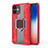 Custodia Silicone e Plastica Opaca Cover con Magnetico Anello Supporto M01 per Apple iPhone 12 Rosso