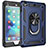 Custodia Silicone e Plastica Opaca Cover con Magnetico Anello Supporto MQ1 per Apple iPad Mini 4 Blu
