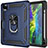 Custodia Silicone e Plastica Opaca Cover con Magnetico Anello Supporto MQ1 per Apple iPad Pro 11 (2020) Blu