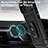Custodia Silicone e Plastica Opaca Cover con Magnetico Anello Supporto MQ1 per Apple iPhone 14