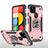 Custodia Silicone e Plastica Opaca Cover con Magnetico Anello Supporto MQ1 per Google Pixel 5 Oro Rosa