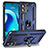 Custodia Silicone e Plastica Opaca Cover con Magnetico Anello Supporto MQ1 per Motorola Moto G 5G (2023) Blu