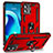 Custodia Silicone e Plastica Opaca Cover con Magnetico Anello Supporto MQ1 per Motorola Moto G 5G (2023) Rosso