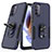 Custodia Silicone e Plastica Opaca Cover con Magnetico Anello Supporto MQ1 per Motorola Moto G31 Blu
