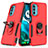 Custodia Silicone e Plastica Opaca Cover con Magnetico Anello Supporto MQ1 per Motorola MOTO G52 Rosso