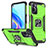 Custodia Silicone e Plastica Opaca Cover con Magnetico Anello Supporto MQ1 per Oppo A76 Verde