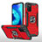Custodia Silicone e Plastica Opaca Cover con Magnetico Anello Supporto MQ1 per Samsung Galaxy A03s