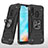 Custodia Silicone e Plastica Opaca Cover con Magnetico Anello Supporto MQ1 per Samsung Galaxy A20e
