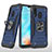Custodia Silicone e Plastica Opaca Cover con Magnetico Anello Supporto MQ1 per Samsung Galaxy A20e Blu