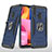 Custodia Silicone e Plastica Opaca Cover con Magnetico Anello Supporto MQ1 per Samsung Galaxy A20s