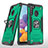 Custodia Silicone e Plastica Opaca Cover con Magnetico Anello Supporto MQ1 per Samsung Galaxy A21