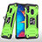 Custodia Silicone e Plastica Opaca Cover con Magnetico Anello Supporto MQ1 per Samsung Galaxy A30 Verde