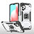 Custodia Silicone e Plastica Opaca Cover con Magnetico Anello Supporto MQ1 per Samsung Galaxy A32 5G