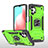 Custodia Silicone e Plastica Opaca Cover con Magnetico Anello Supporto MQ1 per Samsung Galaxy A32 5G Verde