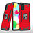 Custodia Silicone e Plastica Opaca Cover con Magnetico Anello Supporto MQ1 per Samsung Galaxy A41 Rosso