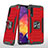 Custodia Silicone e Plastica Opaca Cover con Magnetico Anello Supporto MQ1 per Samsung Galaxy A50 Rosso