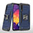 Custodia Silicone e Plastica Opaca Cover con Magnetico Anello Supporto MQ1 per Samsung Galaxy A50S Blu