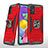 Custodia Silicone e Plastica Opaca Cover con Magnetico Anello Supporto MQ1 per Samsung Galaxy A51 4G Rosso