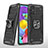 Custodia Silicone e Plastica Opaca Cover con Magnetico Anello Supporto MQ1 per Samsung Galaxy A51 5G