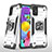 Custodia Silicone e Plastica Opaca Cover con Magnetico Anello Supporto MQ1 per Samsung Galaxy A51 5G Argento
