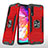 Custodia Silicone e Plastica Opaca Cover con Magnetico Anello Supporto MQ1 per Samsung Galaxy A70 Rosso
