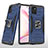 Custodia Silicone e Plastica Opaca Cover con Magnetico Anello Supporto MQ1 per Samsung Galaxy A81 Blu