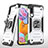Custodia Silicone e Plastica Opaca Cover con Magnetico Anello Supporto MQ1 per Samsung Galaxy A90 5G Argento