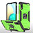 Custodia Silicone e Plastica Opaca Cover con Magnetico Anello Supporto MQ1 per Samsung Galaxy M02 Verde