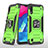 Custodia Silicone e Plastica Opaca Cover con Magnetico Anello Supporto MQ1 per Samsung Galaxy M10 Verde