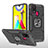 Custodia Silicone e Plastica Opaca Cover con Magnetico Anello Supporto MQ1 per Samsung Galaxy M21s