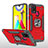 Custodia Silicone e Plastica Opaca Cover con Magnetico Anello Supporto MQ1 per Samsung Galaxy M31 Prime Edition Rosso
